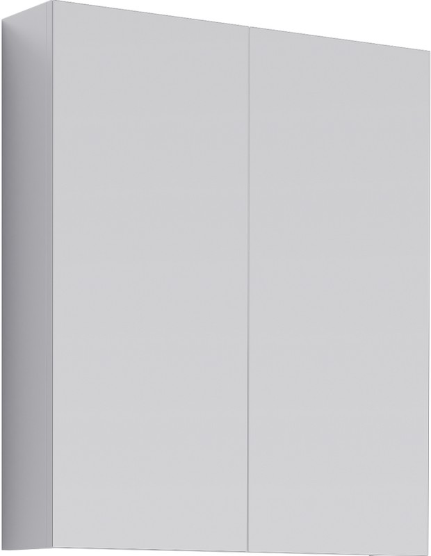 AQ MC.04.06 МС Шкаф зеркальный с двумя дверьми на петлях с плавным закрыванием, белый, 600х700х15 мм