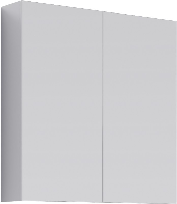 AQ MC.04.07 МС Шкаф зеркальный с двумя дверьми на петлях с плавным закрыванием, белый, 700х700х150мм