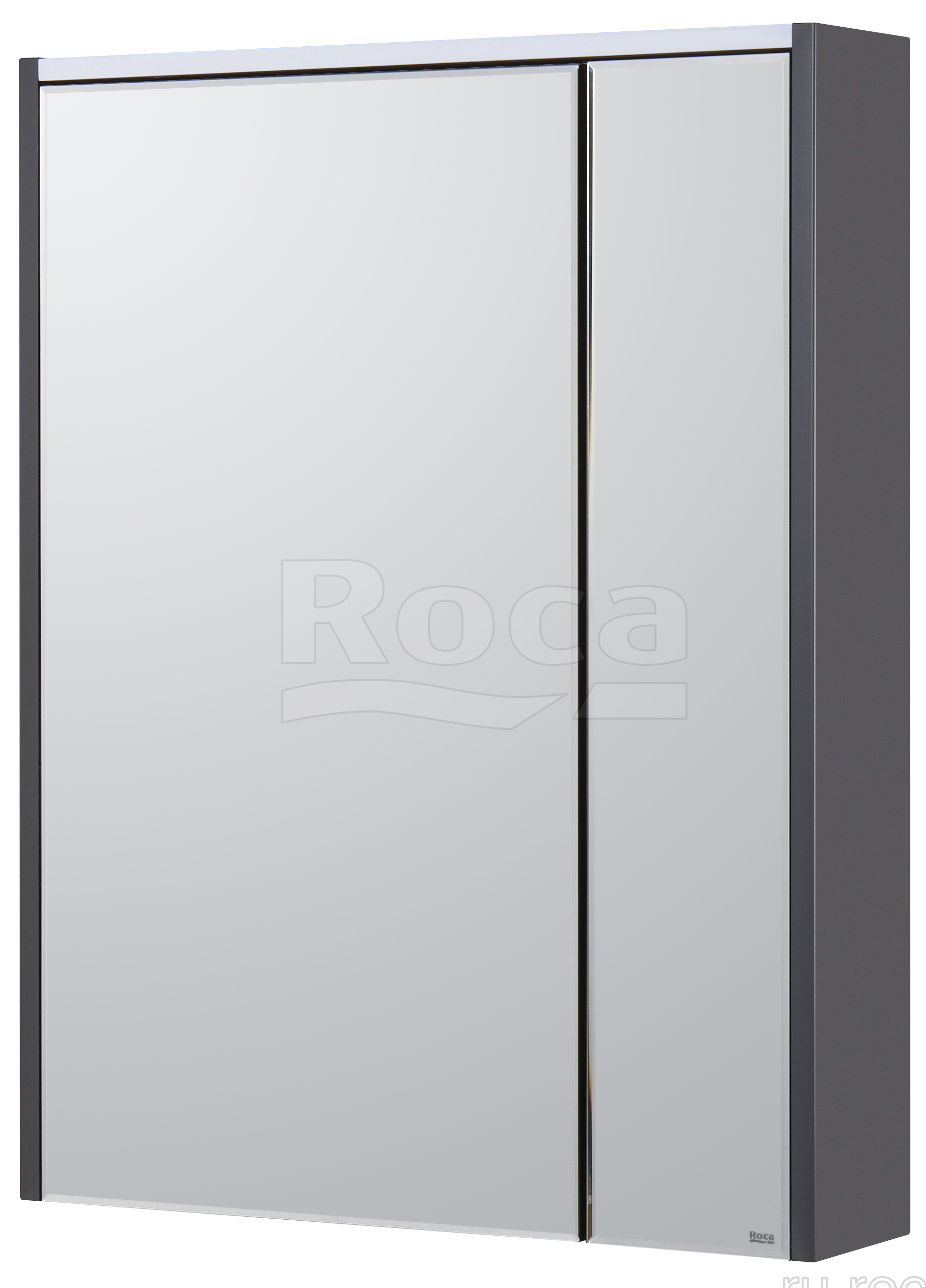 Roca Z.RU93.0.296.8 Ronda Шкаф зеркальный 600х780х145 мм, LED подсв., розетка, Белый глянец/антр