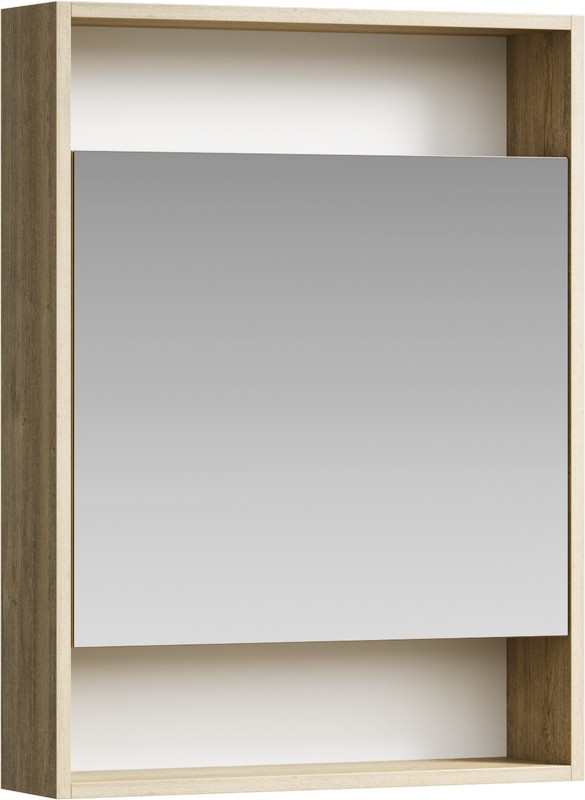 AQ SIT0406DB Сити Зеркальный шкаф пр/лев, дуб балтийский, 600х850х150 мм