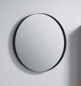 AQ RM0208BLK RM Зеркало в металлической раме, чёрный, Ø800 мм