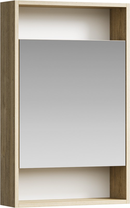 AQ SIT0405DB Сити Зеркальный шкаф пр/лев, дуб балтийский, 500х800х150 мм