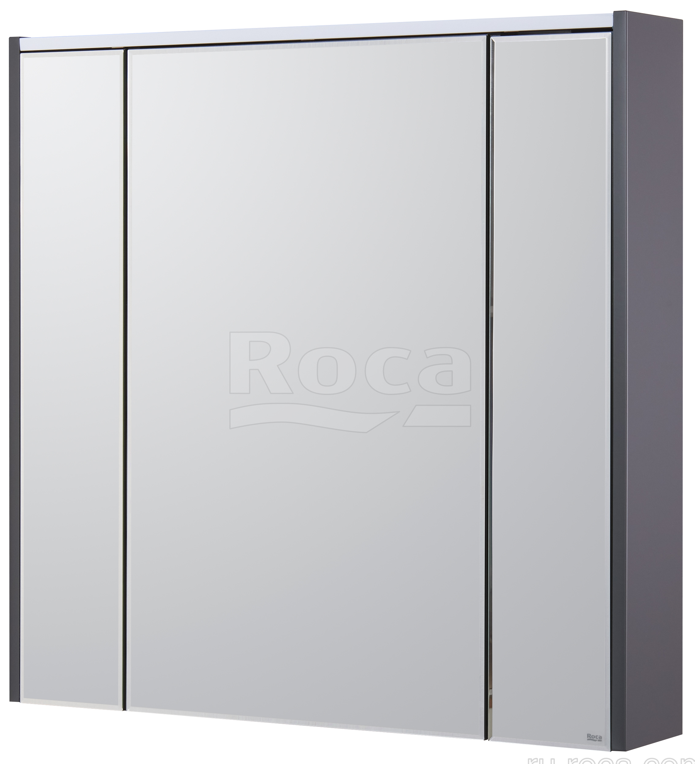 Roca Z.RU93.0.297.0 Ronda Шкаф зеркальный 800х780х145 мм, LED подсв., розетка, Белый глянец/антр
