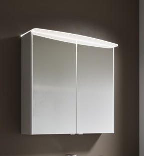 AQ NER0408 Neringa Шкаф зеркальный, с двумя дверьми, светод. подсв., сенс выкл.,бел. 800х760х170 мм