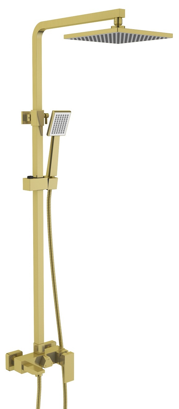 Timo SX-1030/17 Selene Душевая система для ванны, 215х215/72х82 мм, 1/1 режим, золото матовое