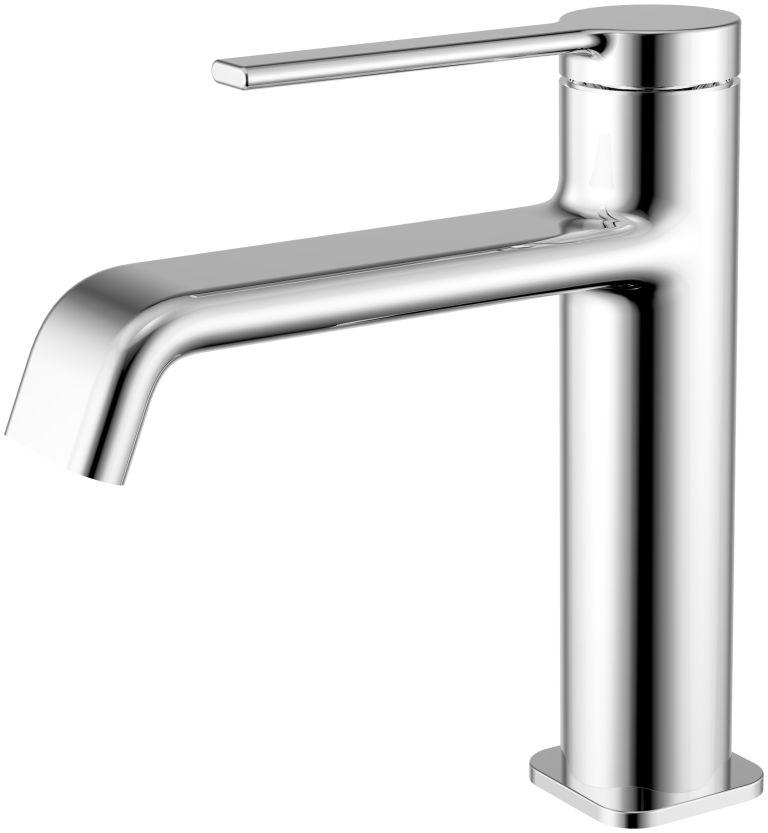 AQM6410CR Asti Смеситель для раковины 104 мм, гладкий, подводка ½", каскадный аэратор, Хром