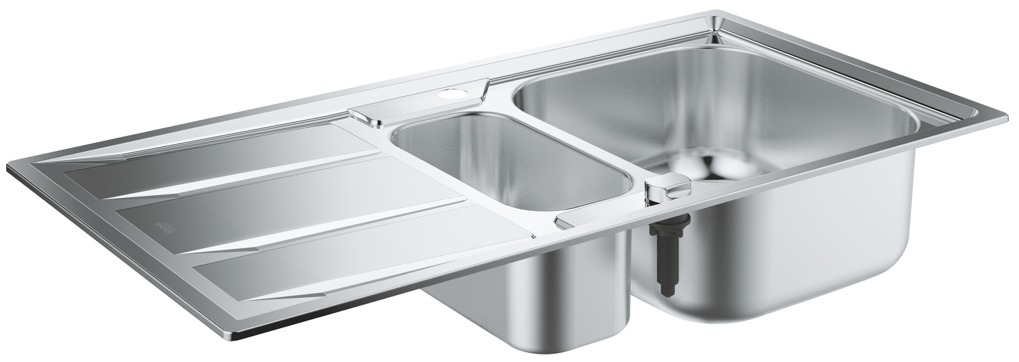СНЯТ Grohe 31 567 SD0 K400 Мойка врезная 970х500 мм, оборачиваемая, с корзинчатым вентилем