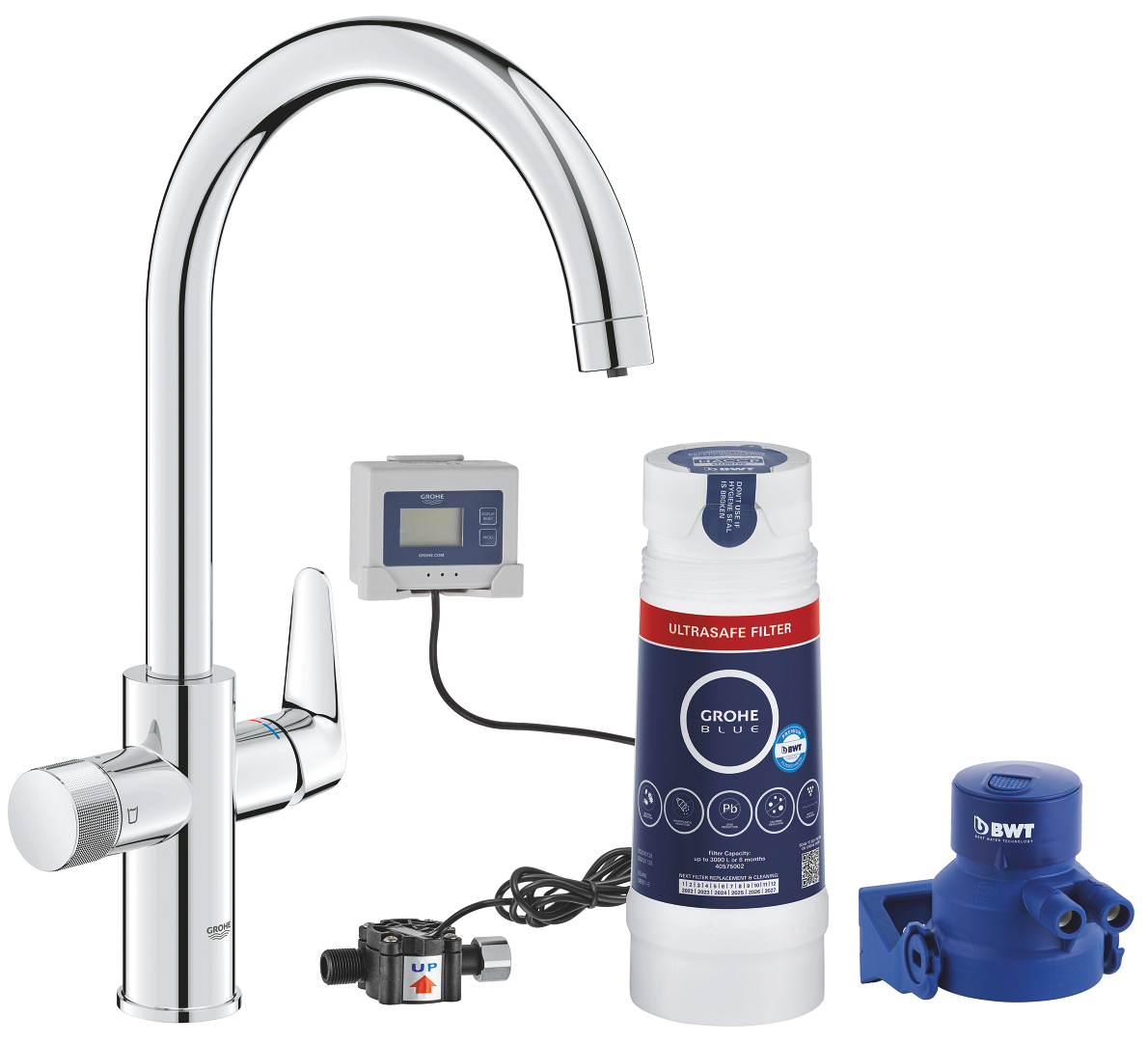 Grohe 30 582 000 Blue Pure Смеситель для кухни 282 мм, под питьевую воду, ∩ излив + фильтр