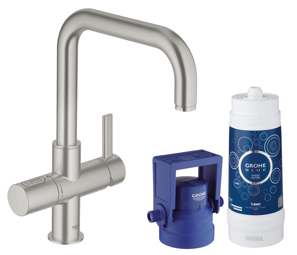 Grohe 31 299 DC1 GROHE Blue Pure Смеситель для кухни 251 мм, Стартовый комплект, ∩-излив