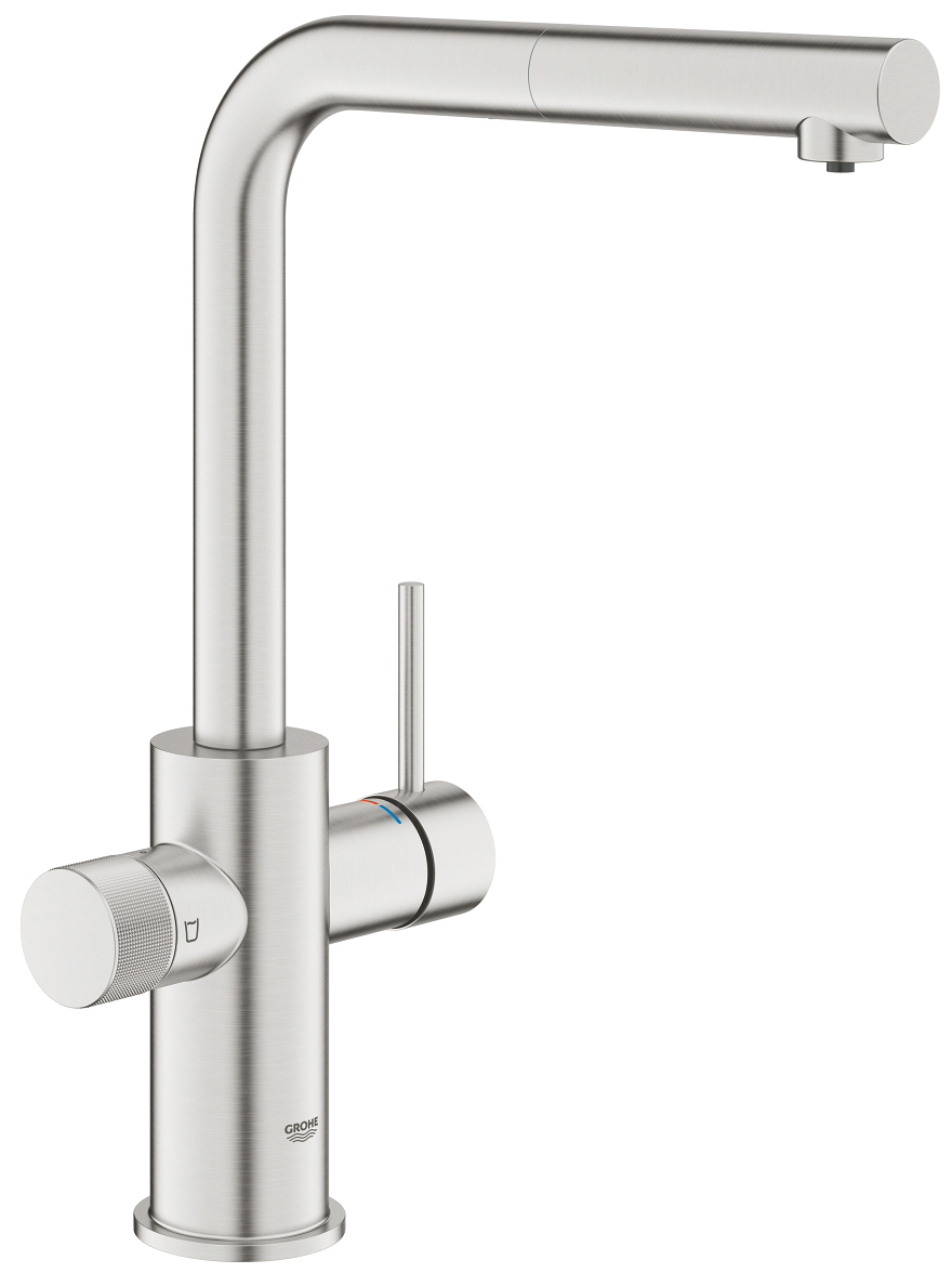 Grohe 30 590 DC0 Blue Pure Minta Смеситель для кухни 331 мм, под питьевую воду, выдвижной Г излив