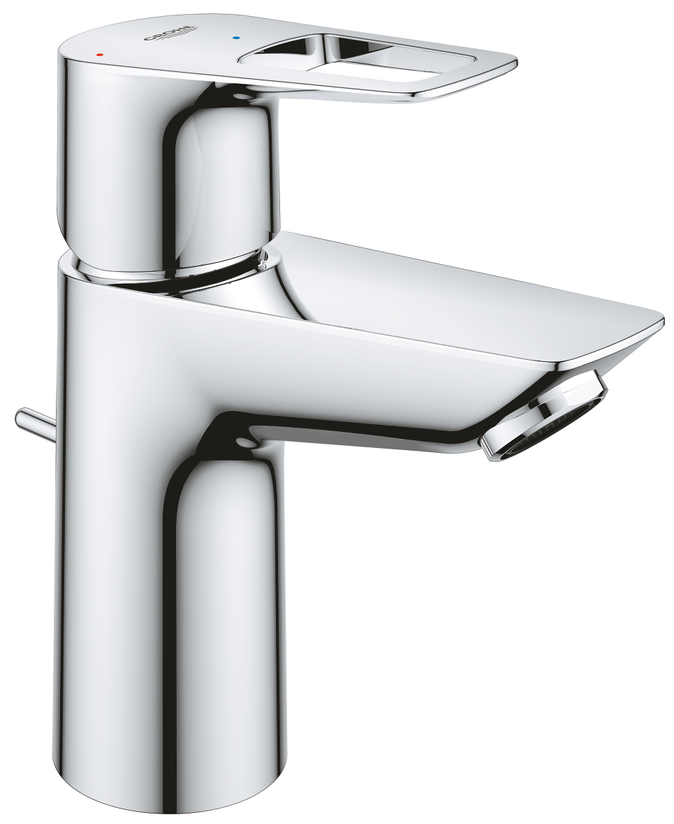 Grohe 22 054 001 BauLoop Смеситель для раковины 89 мм, со сливным гарнитуром, CoolStart, 5.7 л/мин