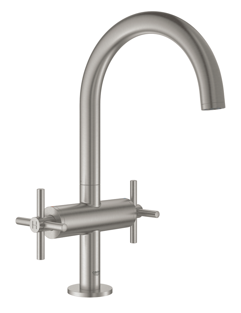 Grohe 21 019 DC3 Atrio Смеситель для раковины 202 мм, со сливным гарнитуром, кер. 90°