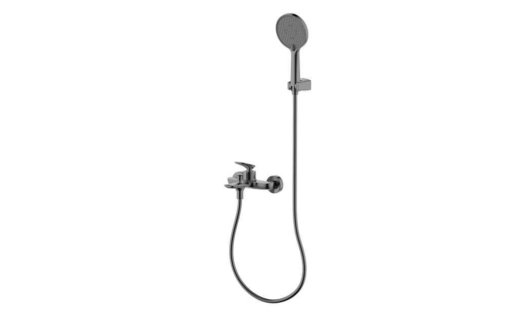 AQM6512GM Como Смеситель для ванны, с душевым набором, Ø120 мм, 3 режима, Серый матовый