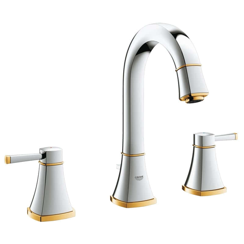 Grohe 20 389 IG0 Grandera Смеситель для раковины 161 мм, на 3 отв., со сливным гарн., EcoJoy