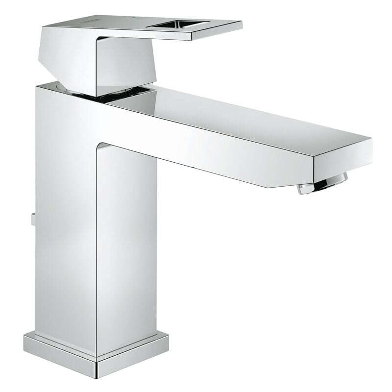 Grohe 23 445 000 Eurocube Смеситель для раковины 109 мм, со сливным гарнитуром, EcoJoy