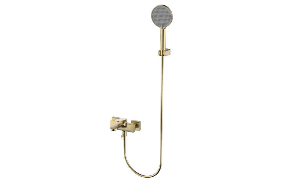 AQM6712BG Imola Смеситель для ванны, с душевым набором, Ø120 мм, 3 режима, Brushed gold