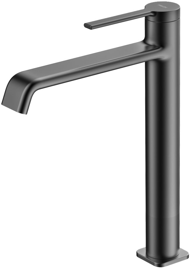 AQM6414GM Asti Смеситель для свободностоящей раковины 231 мм, гладкий, подводка ½", Серый матовый