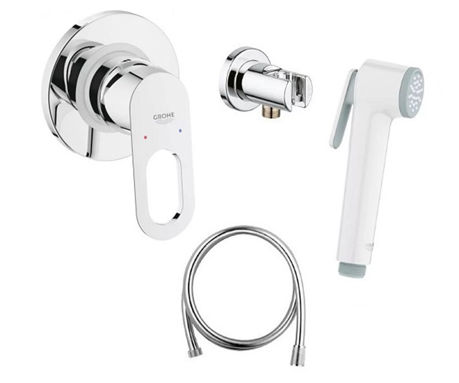 Grohe 124896 BauLoop Готовый комплект гигиенического душа (белый душ)