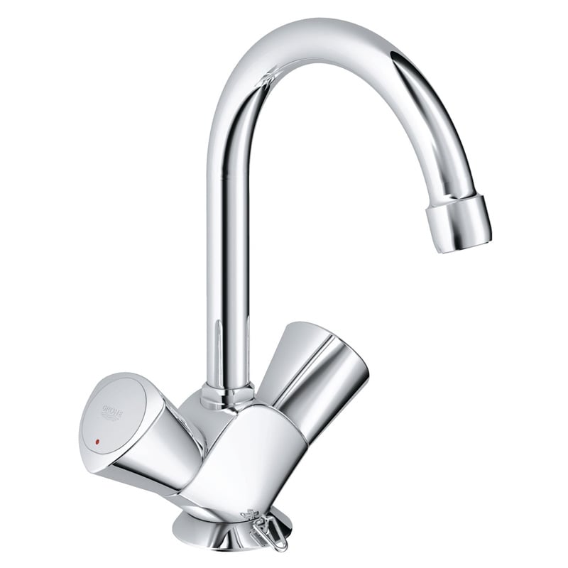 Grohe 21 338 001 Costa S Смеситель для раковины 144 мм, цепочка, Керамика 180°, ∩ излив