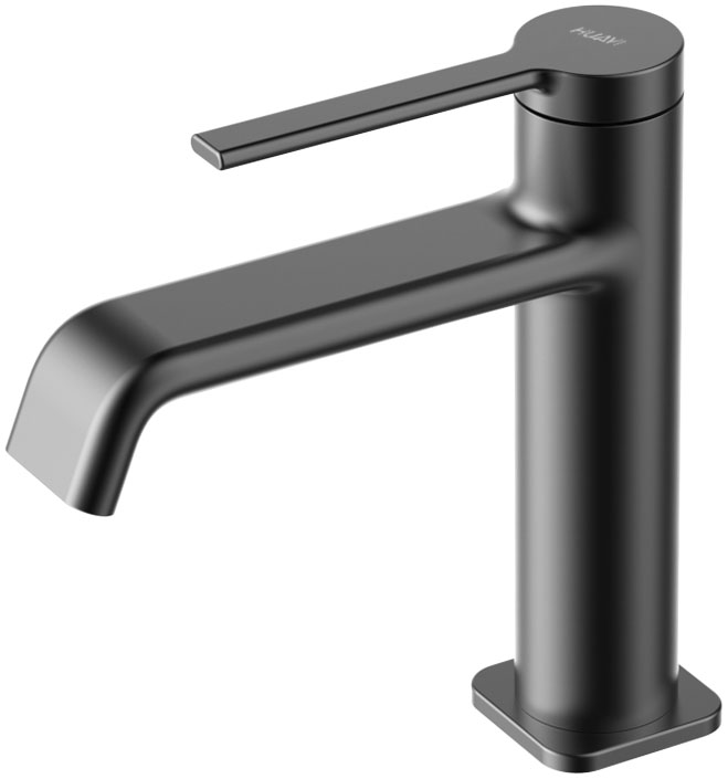 AQM6410GM Asti Смеситель для раковины 104 мм, гладкий, подводка ½", каскадный аэратор, Серый матовый