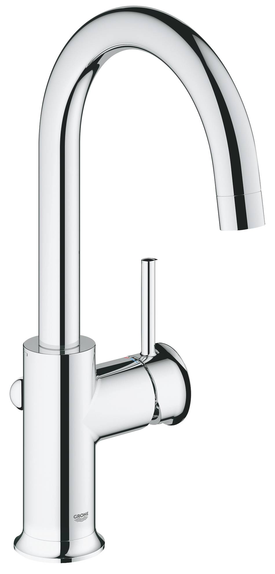 Grohe 23 095 000 BauClassic Смеситель для раковины 212 мм, со сливным гарнитуром, ∩ излив