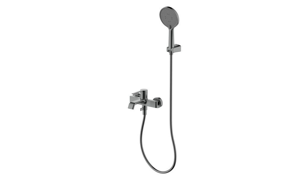 AQM6412GM Asti Смеситель для ванны, с душевым набором, Ø120 мм, 3 режима, Серый матовый