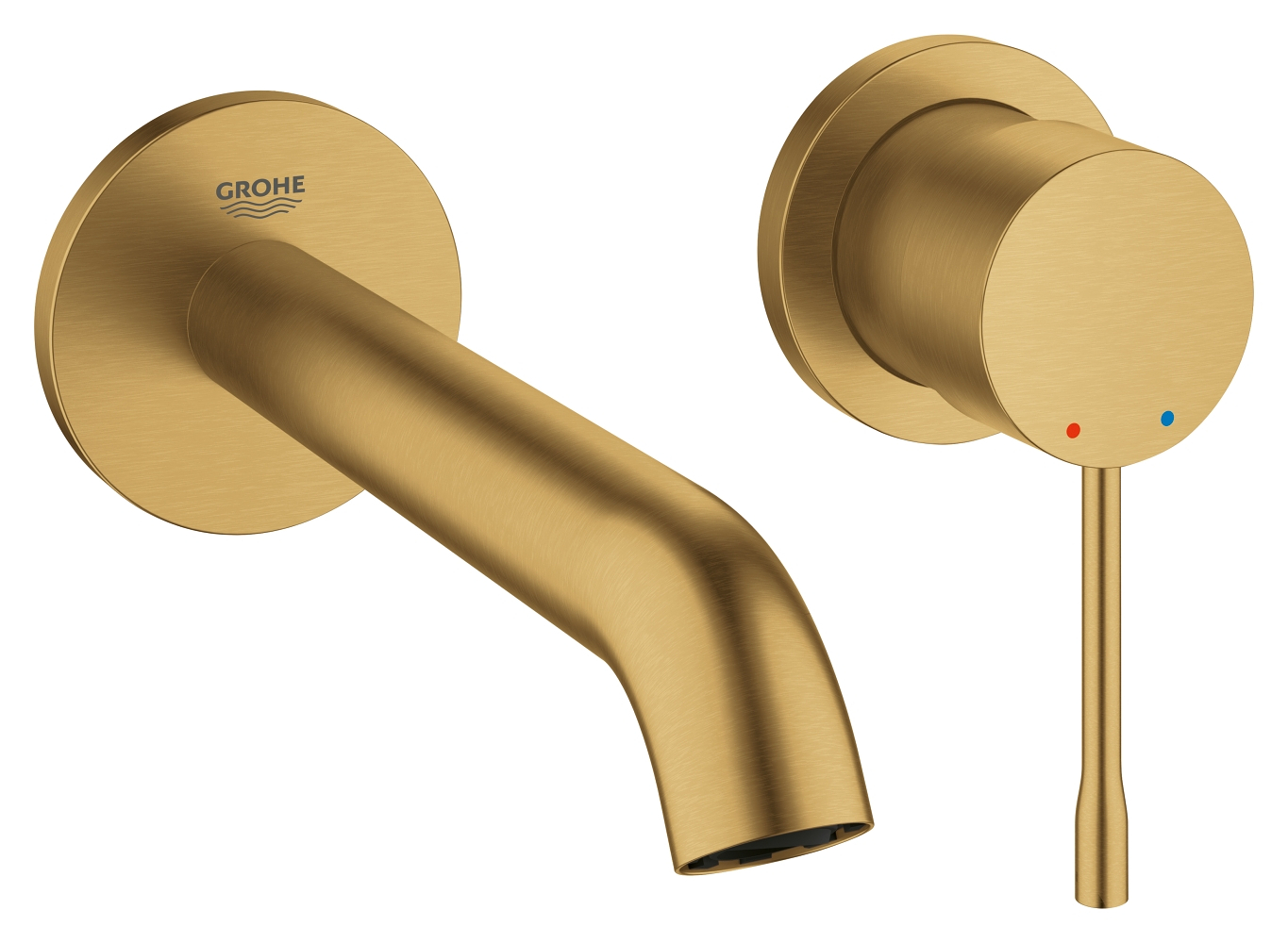 Grohe 19 408 GN1 Essence Смеситель для раковины 183 мм, настенный, на 2 отв. (внеш. монт. часть)