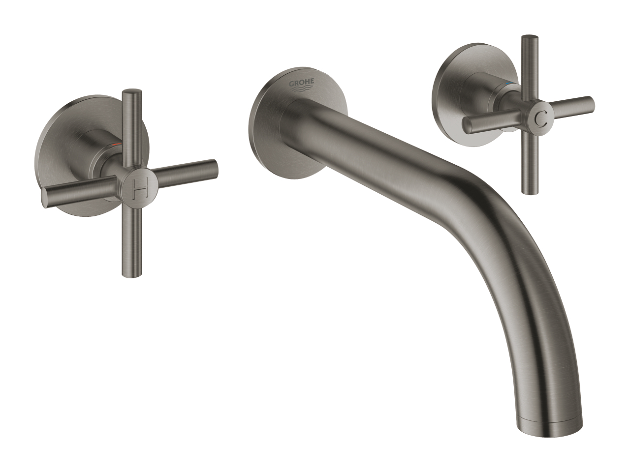 Grohe 20 164 AL3 Atrio Смеситель для раковины 180 мм, на 3 отв., настен., Кер 90° (внеш.монт.ч)