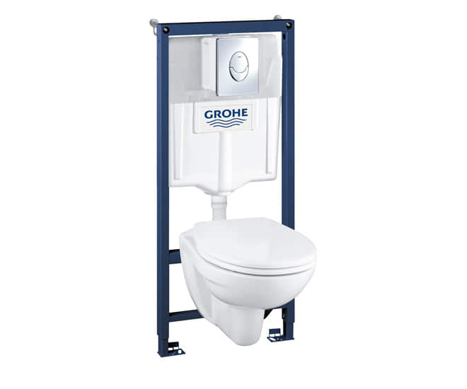 Grohe 39 192 000 Solido Lecico 4 в 1, с подвесным унитазом, SoftClose, панель Skate Air