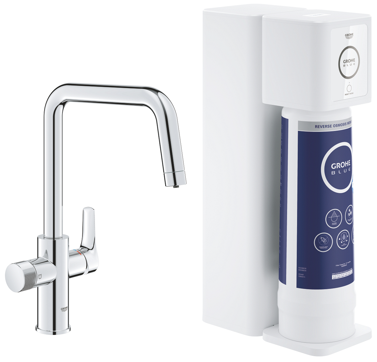 Grohe 30 586 000 Blue Pure Смеситель для кухни 237 мм, под питьевую воду, П излив + фильтр 40880