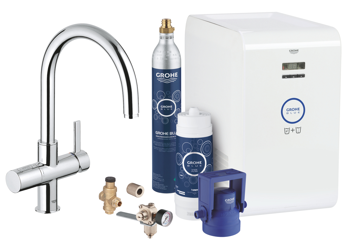 Grohe 31 323 001 GROHE Blue Professional Смеситель для кухни 253 мм, Стартовый комплект