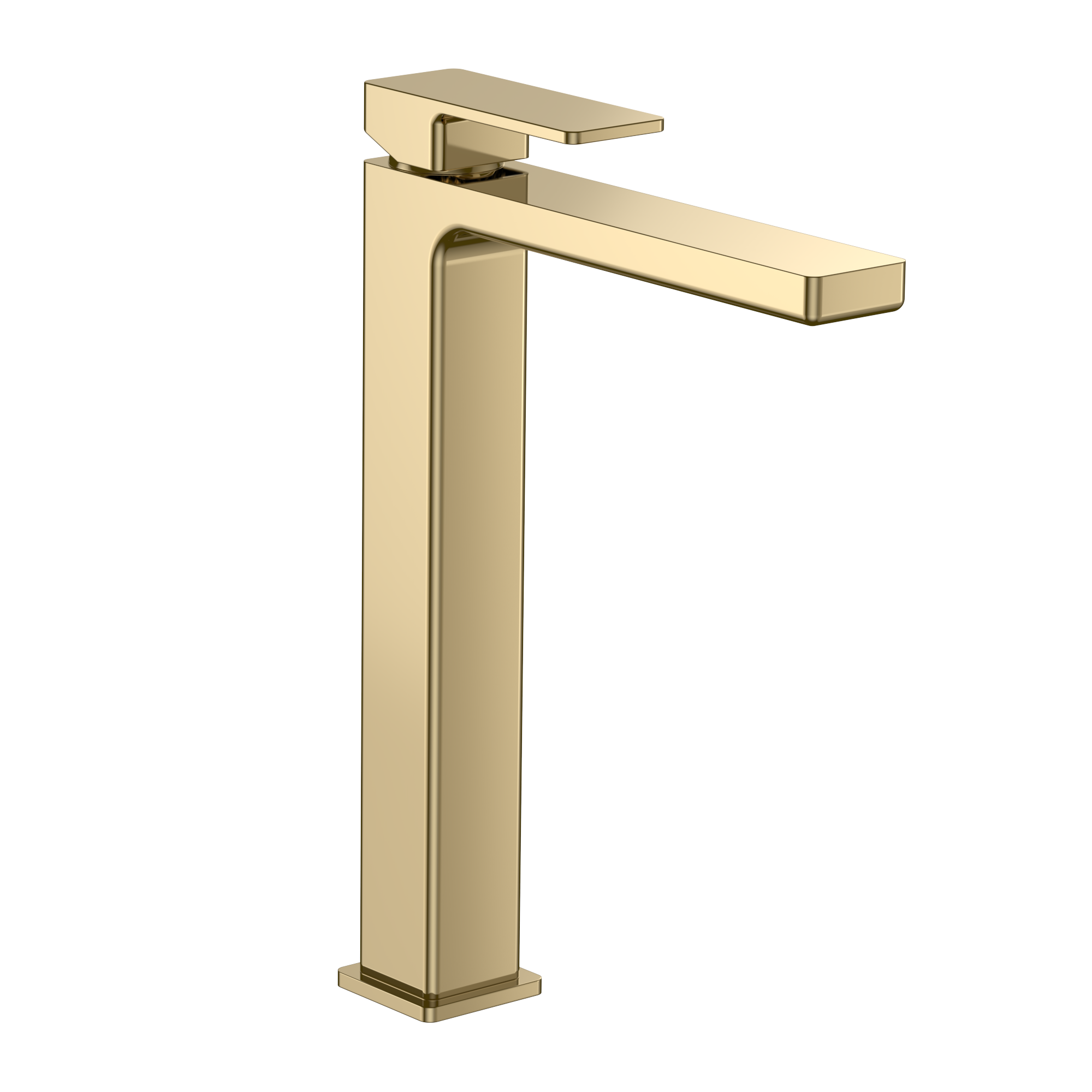 AQM6814GG Savona Смеситель для свободностоящей раковины 250мм, гладкий, подводка ½", золото