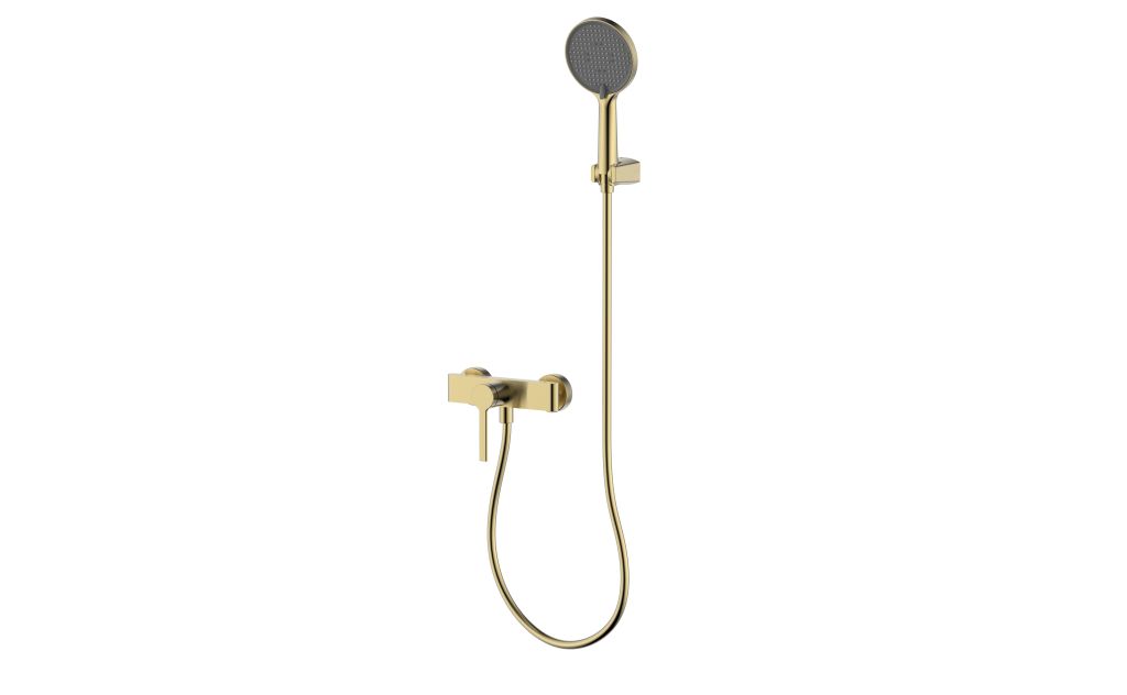 AQM6413BG Asti Смеситель для душа, с душевым набором, Ø120 мм, 3 режима, Brushed gold