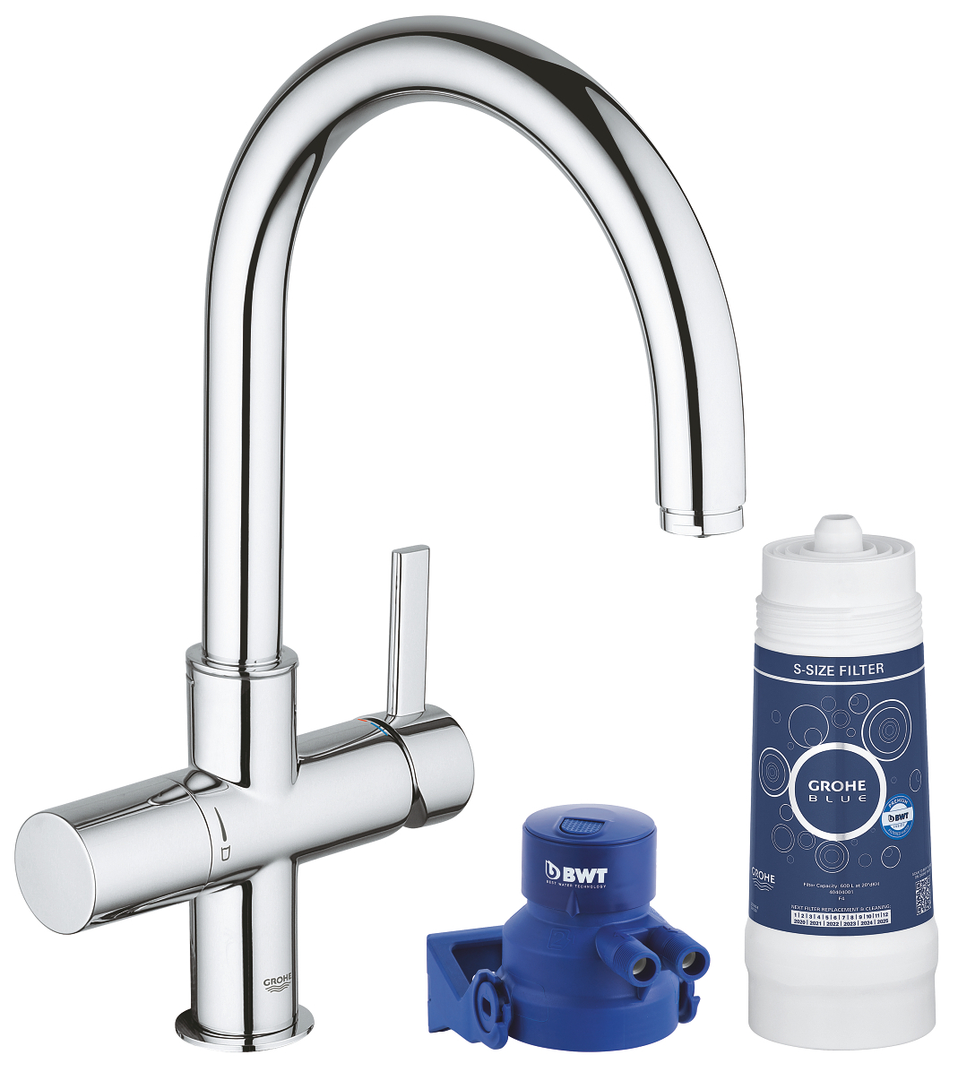 Grohe 119711 Blue Pure Смеситель для кухни мм, под питьевую воду, ∩ излив + фильтр