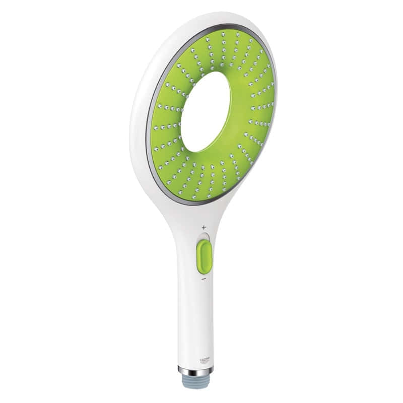 СНЯТ Grohe 27 276 LS0 Rainshower Icon Ручной душ Ø150 мм, 2 режима (Rain/SmartRain) белый/зеле