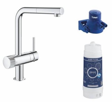 Grohe 119706 Набор GROHE Blue Pure Minta Смеситель для мойки с L-образным выдвижнымизливом