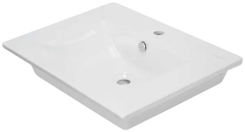 AQ 27181 Sanita Luxe Quadro 60 Раковина мебельная 610х471х164(20) мм, с отв. под смес., с отв. перел