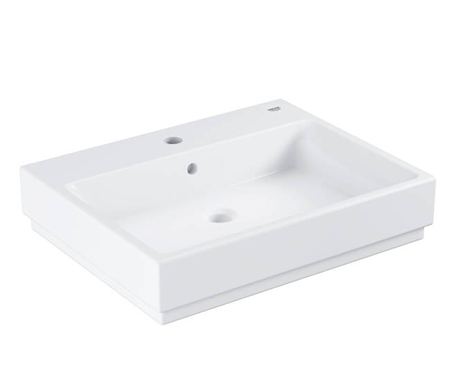 Grohe 39 477 00H Cube Ceramic Раковина накладная 600х490 мм, с отв. под смеситель, с отв. перел.