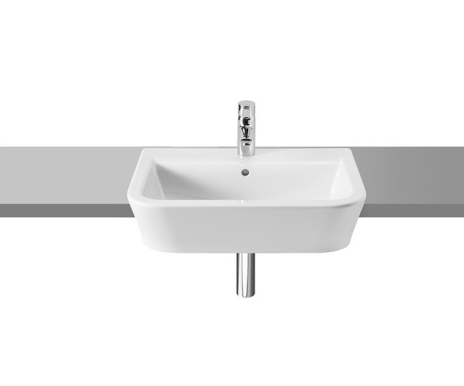 Roca 7.3274.7.S00.0 The Gap Раковина полувстраиваемая 560x400 мм, с отв. под смес., с отв. перел
