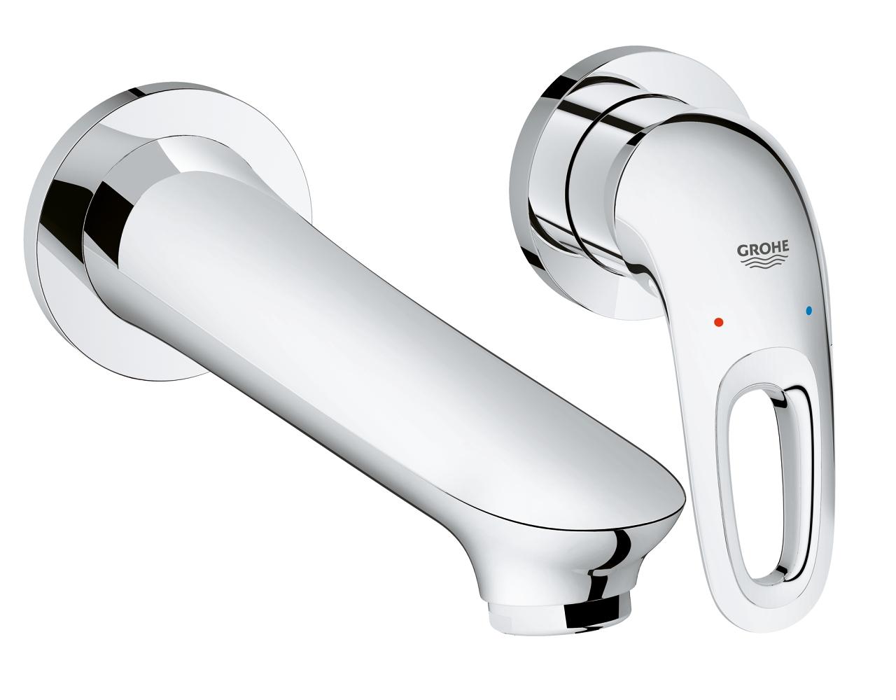 Grohe 19 571 003 Eurostyle Смеситель для раковины 203 мм, на 2 отв., настен. (внеш. монт. часть)
