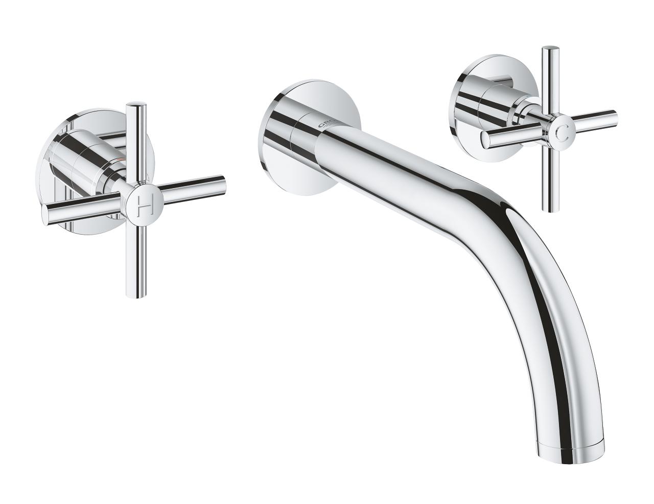 Grohe 20 164 003 Atrio Смеситель для раковины 180 мм, на 3 отв., настен., Кер 90° (внеш.монт.ч)